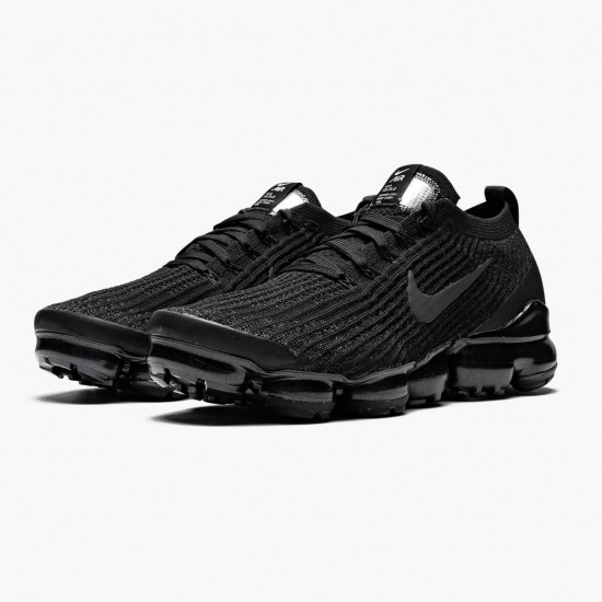 Nike Mens Air VaporMax Flyknit 3 Triple Black AJ6910 002 Running Sneakers