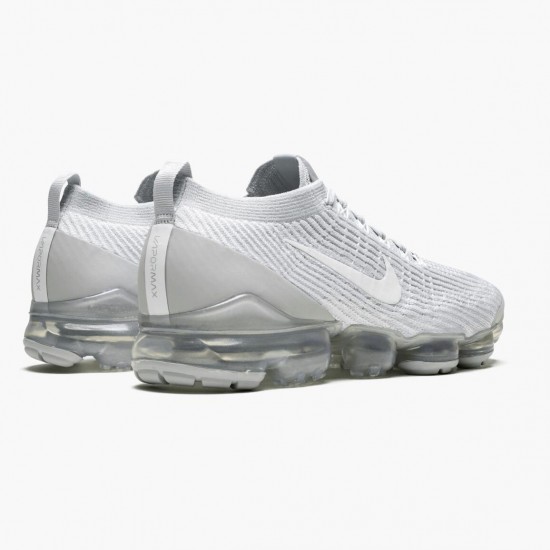 Nike Womens/Mens Air VaporMax Flyknit 3 White Pure Platinum AJ6900 102 Running Sneakers