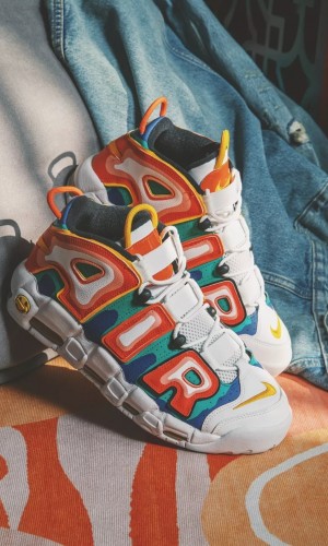 Diy Nike Air More Uptempo Orange Green White DD9223-100-2 Casual Shoes