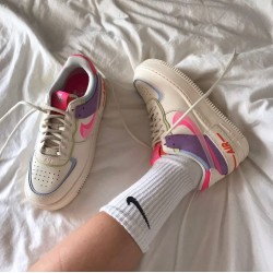 Nike Women's Air Force 1 Shadow Beige Pale Ivory CU3012 164 Running Sneakers