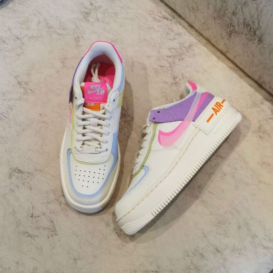Nike Womens Air Force 1 Shadow Beige Pale Ivory CU3012 164 Running Sneakers
