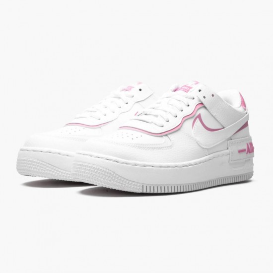 Nike Womens Air Force 1 Low Shadow White/Magic Flamingo Running Sneakers CI0919-102
