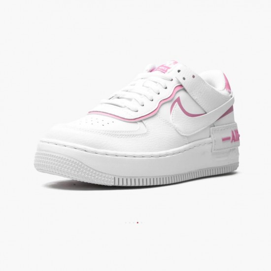 Nike Womens Air Force 1 Low Shadow White/Magic Flamingo Running Sneakers CI0919-102