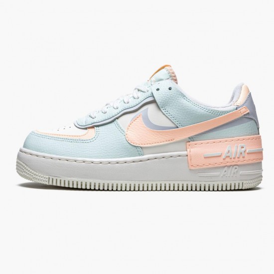 Nike Womens Air Force 1 Shadow Barely Green Crimson Tint Running Sneakers CU8591 104