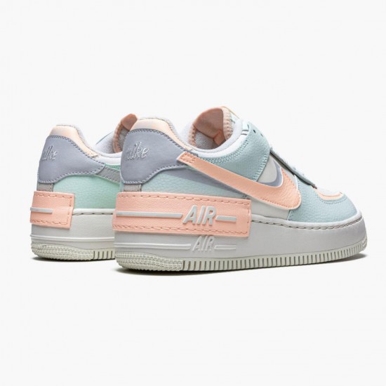 Nike Womens Air Force 1 Shadow Barely Green Crimson Tint Running Sneakers CU8591 104