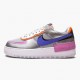 Nike Womens Air Force 1 Shadow Metallic Silver Running Sneakers CW6030-001