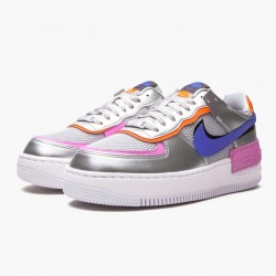 Nike Women's Air Force 1 Shadow Metallic Silver Running Sneakers CW6030-001
