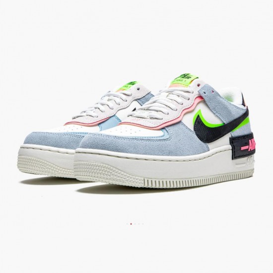 Nike Womens Air Force 1 Shadow Sunset Pulse Running Sneakers CU8591-101